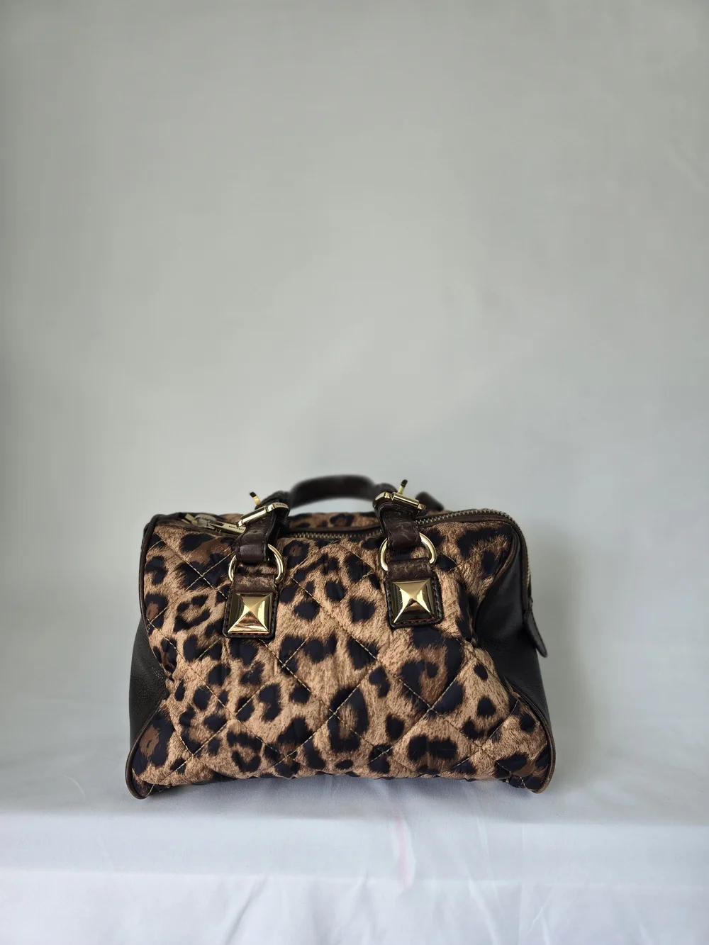 Michael Kors Leopard Print Satchel - Brown and Black